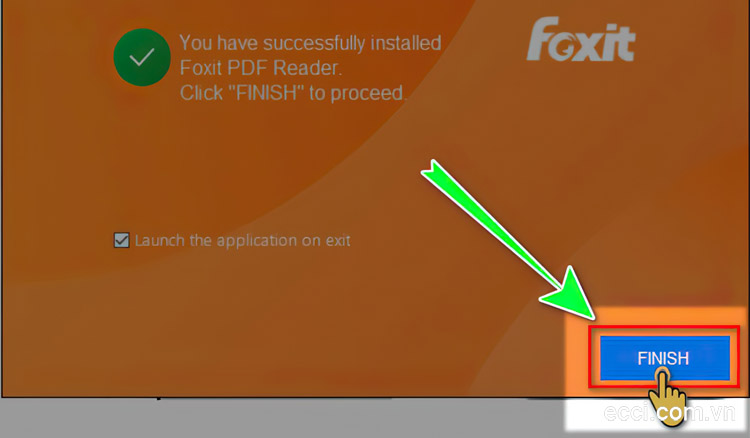 Nhấn Finish sau khi cài xong Foxit Reader